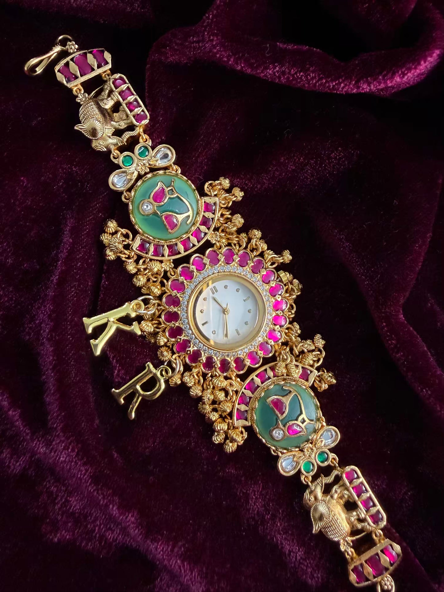 Mint Magenta Dial Maharani Watch Design Heritage Bracelet