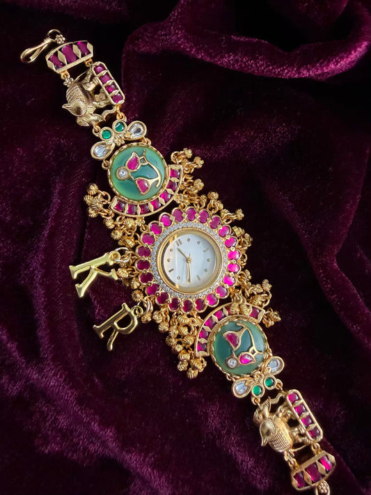 Mint Magenta Dial Maharani Watch Heritage Bracelet