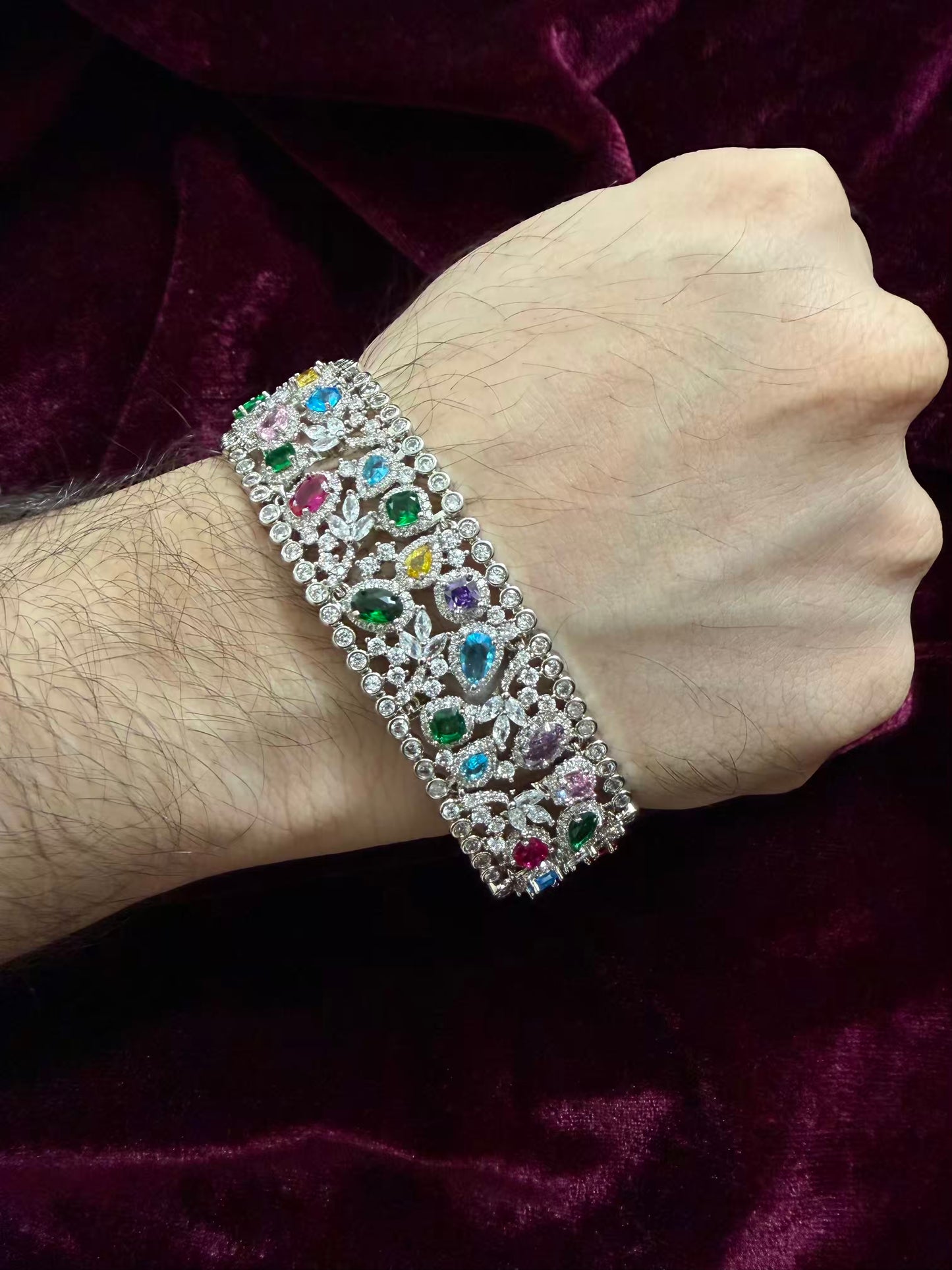 Luxury Men Diamonds Tennis Rakhi Bracelet