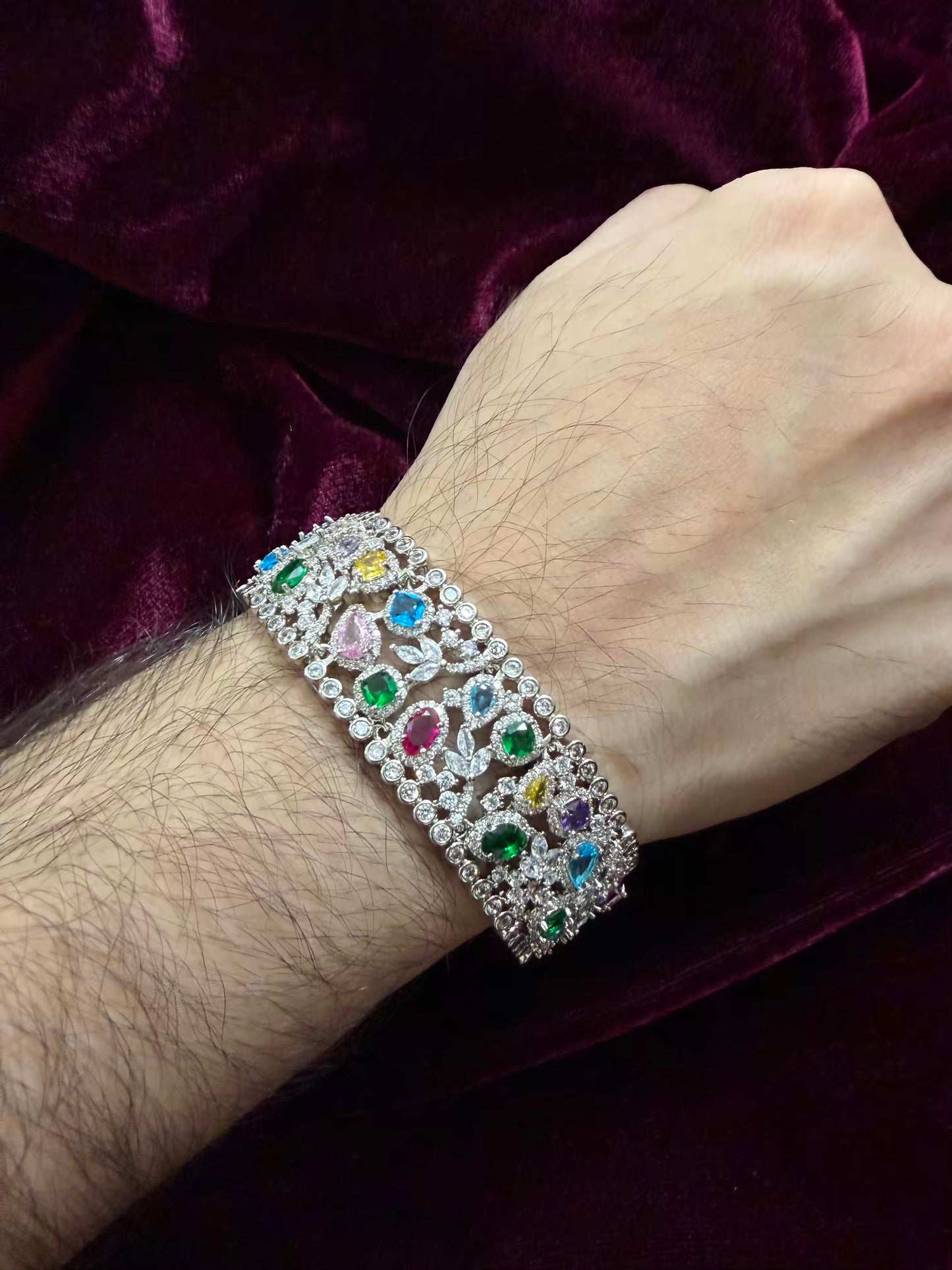 Luxury Men Diamonds Tennis Rakhi Bracelet