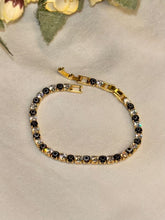 Load image into Gallery viewer, Black Evil Eye Shining Solitaire Diamonds Tennis Bracelet - Gold Colour
