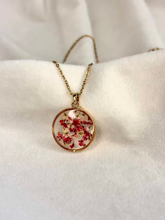 Magenta Floral Handmade Necklace