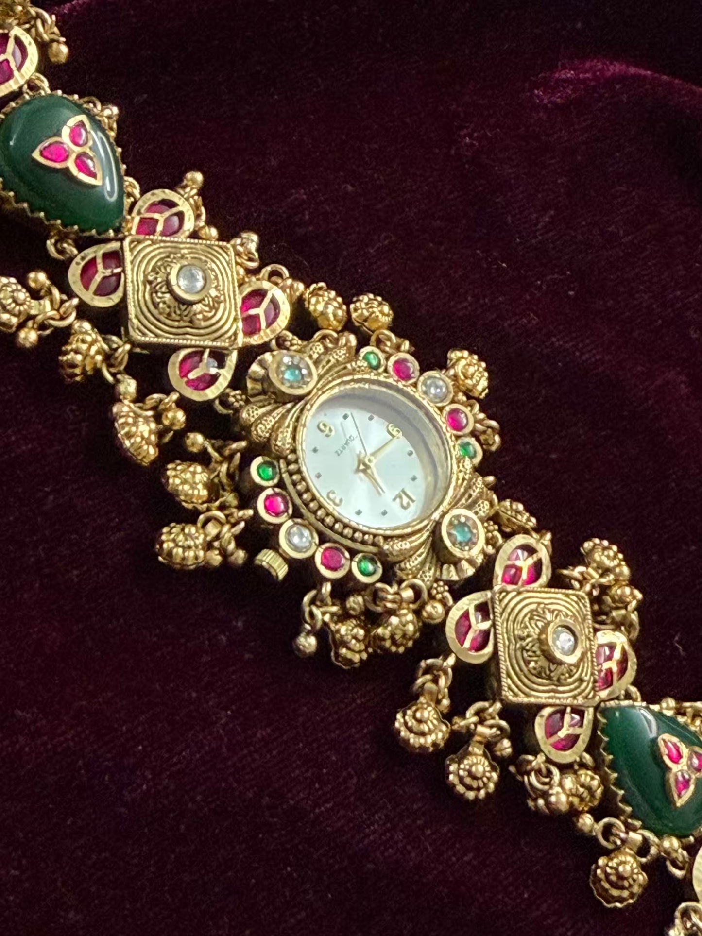 Kundan Premium Gold Maharani Watch Design Heritage Bracelet