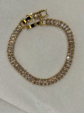 Load image into Gallery viewer, Line Shining Solitaire Diamonds Tennis Bracelet - Gold Colour ( Unisex )
