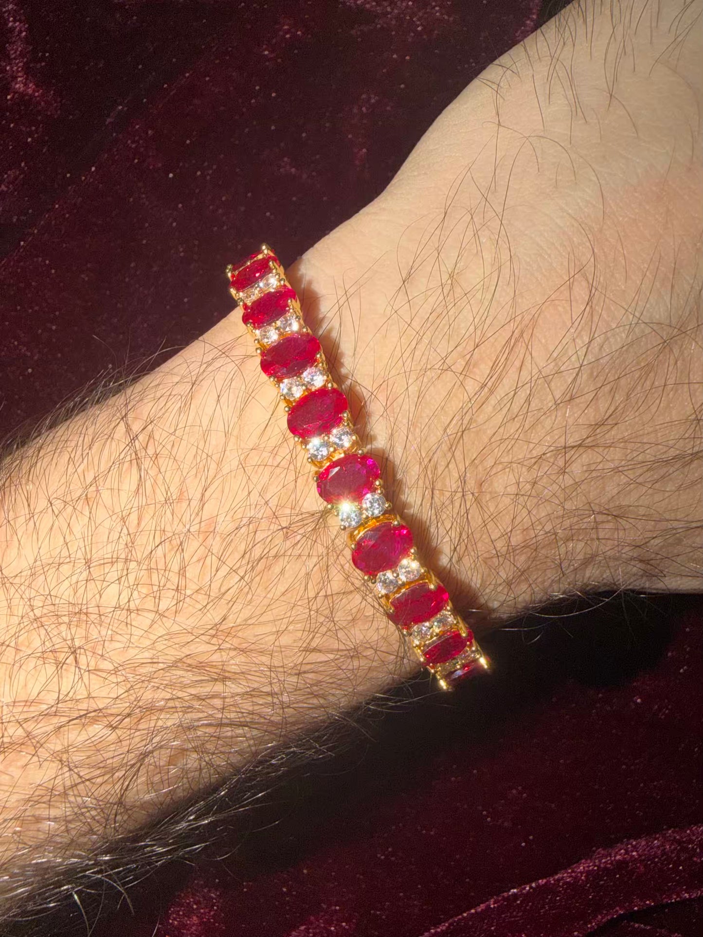 Men's Ruby Rakhi Bracelet