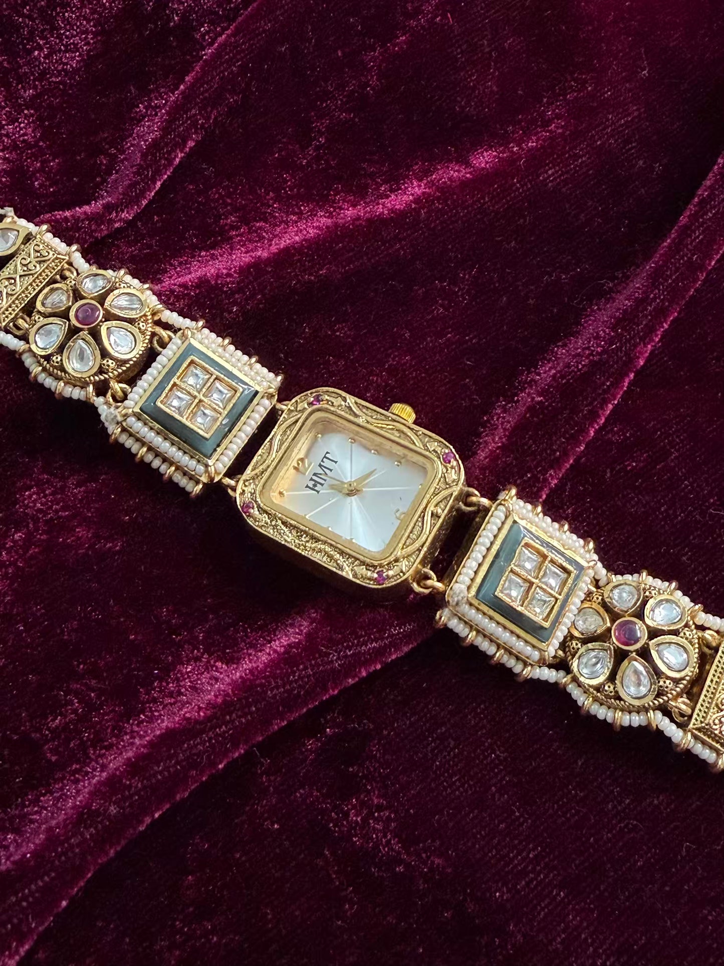 Square Dial Maharani Watch Design Heritage Bracelet