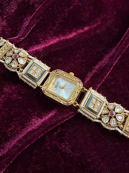 Square Dial Maharani Watch Design Heritage Bracelet