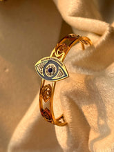 Load image into Gallery viewer, Evil Eye  Kada Bracelet Bangle - Gold
