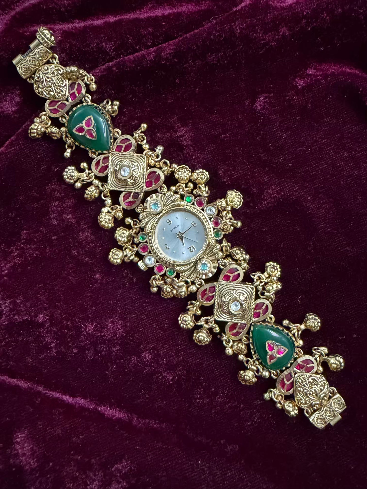 Kundan Premium Gold Maharani Watch Design Heritage Bracelet