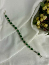 Load image into Gallery viewer, Green Emerald Oval Tennis Bracelet with Loaded Diamond (2.8 Size ) ( Select from Options)
