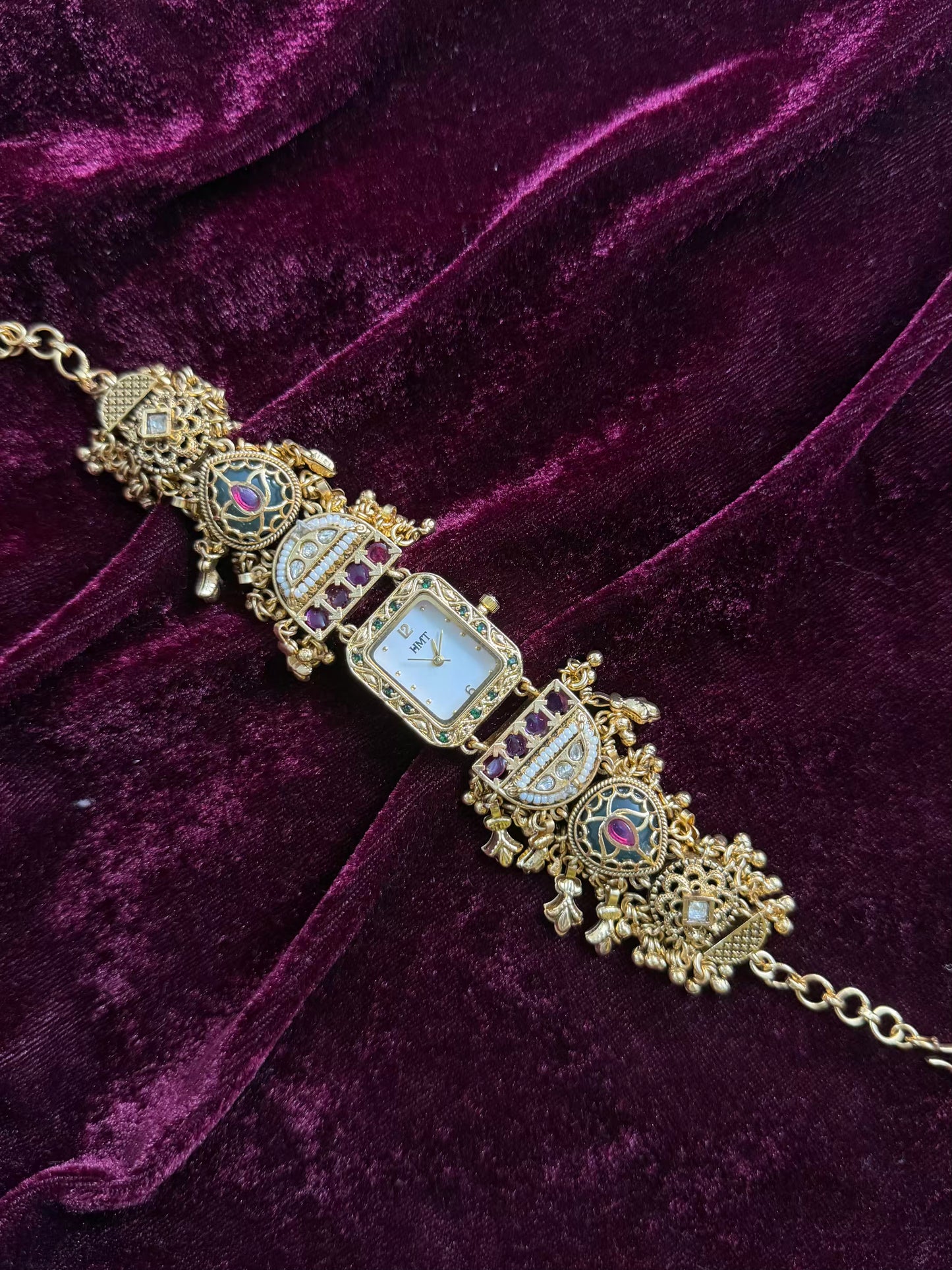 Square Dial Maharani Watch Design Heritage Bracelet