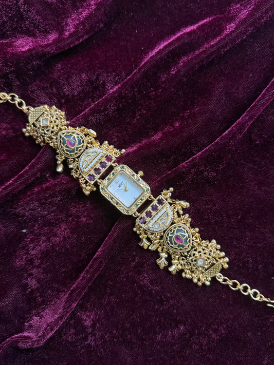 Square Dial Maharani Watch Design Heritage Bracelet