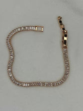 Load image into Gallery viewer, Single Line Solitaire Diamonds Tennis Bracelet - Rose Gold ( Unisex )
