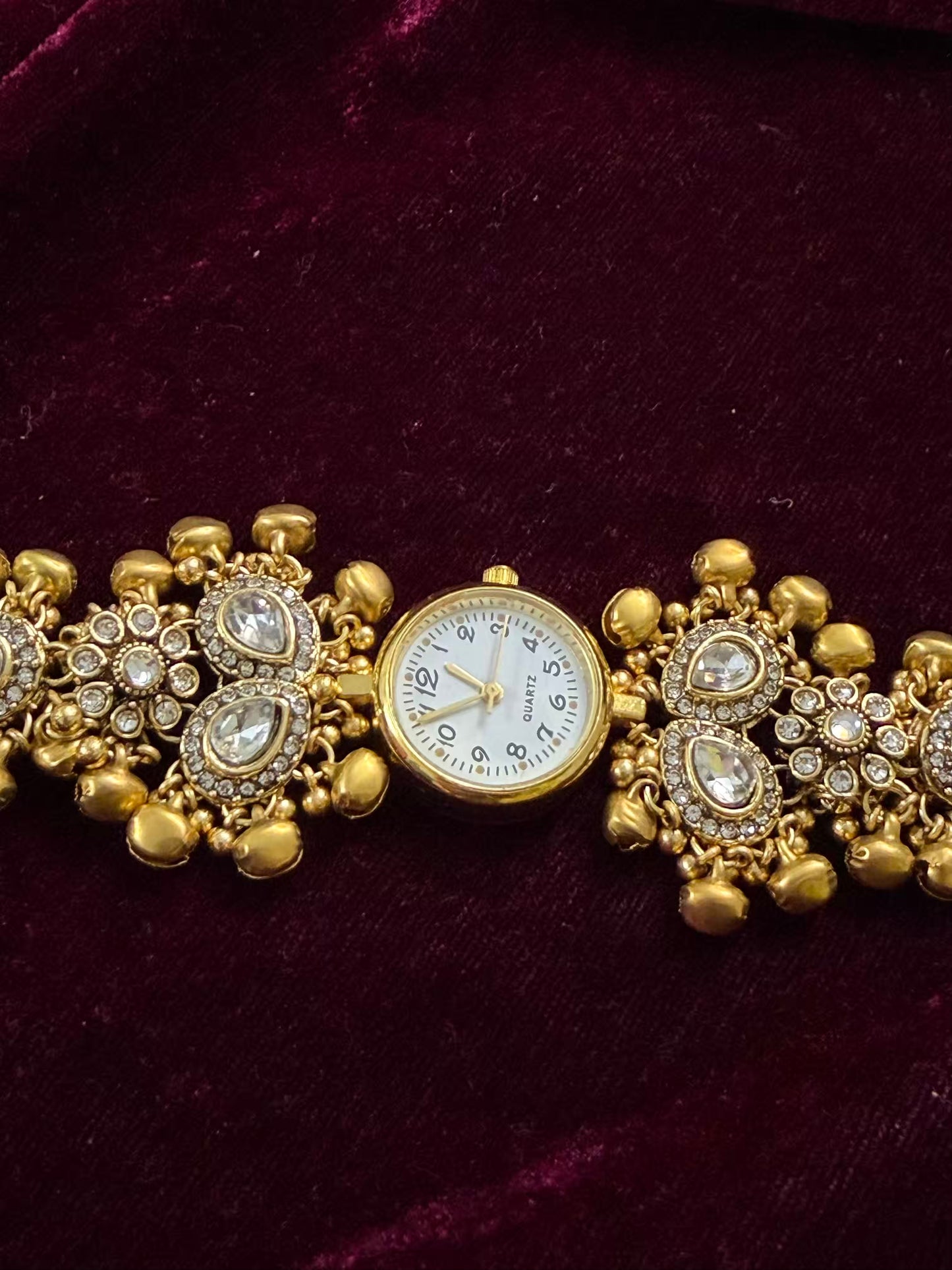 Kundan Premium Gold Maharani Watch Design Heritage Bracelet