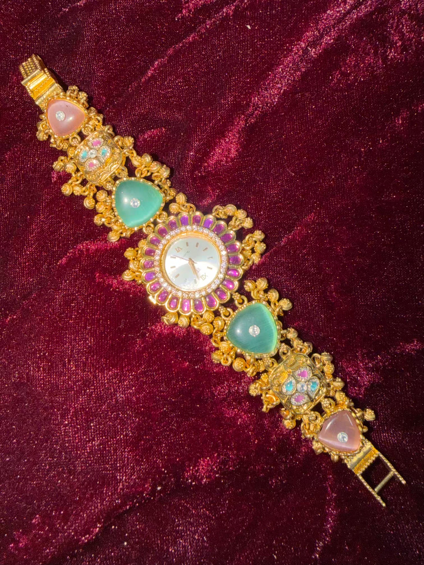 Blush Mint  Dial Maharani Watch Heritage Bracelet ( Fits till 2.6 )