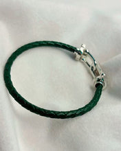 Load image into Gallery viewer, Dark Green Belt Vegan Leather Bracelet
