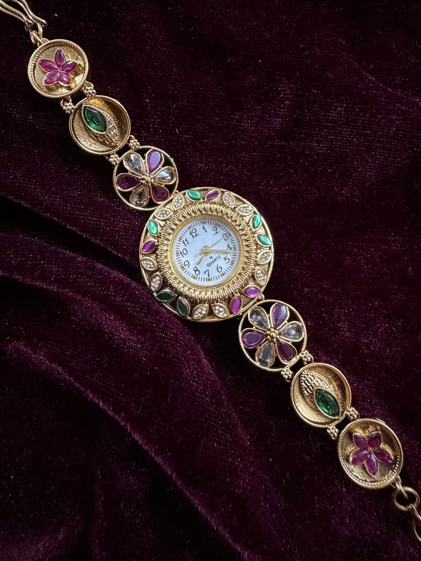 Designer Maharani Kundan Watch Design Heritage Bracelet
