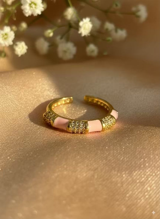 Baby Pink Gold Digger Plated Premium Ring (Adjustable)