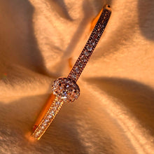 Load image into Gallery viewer, Oval Solitaire Simplistic Diamonds Kada Bracelet Bangle - Rose Gold
