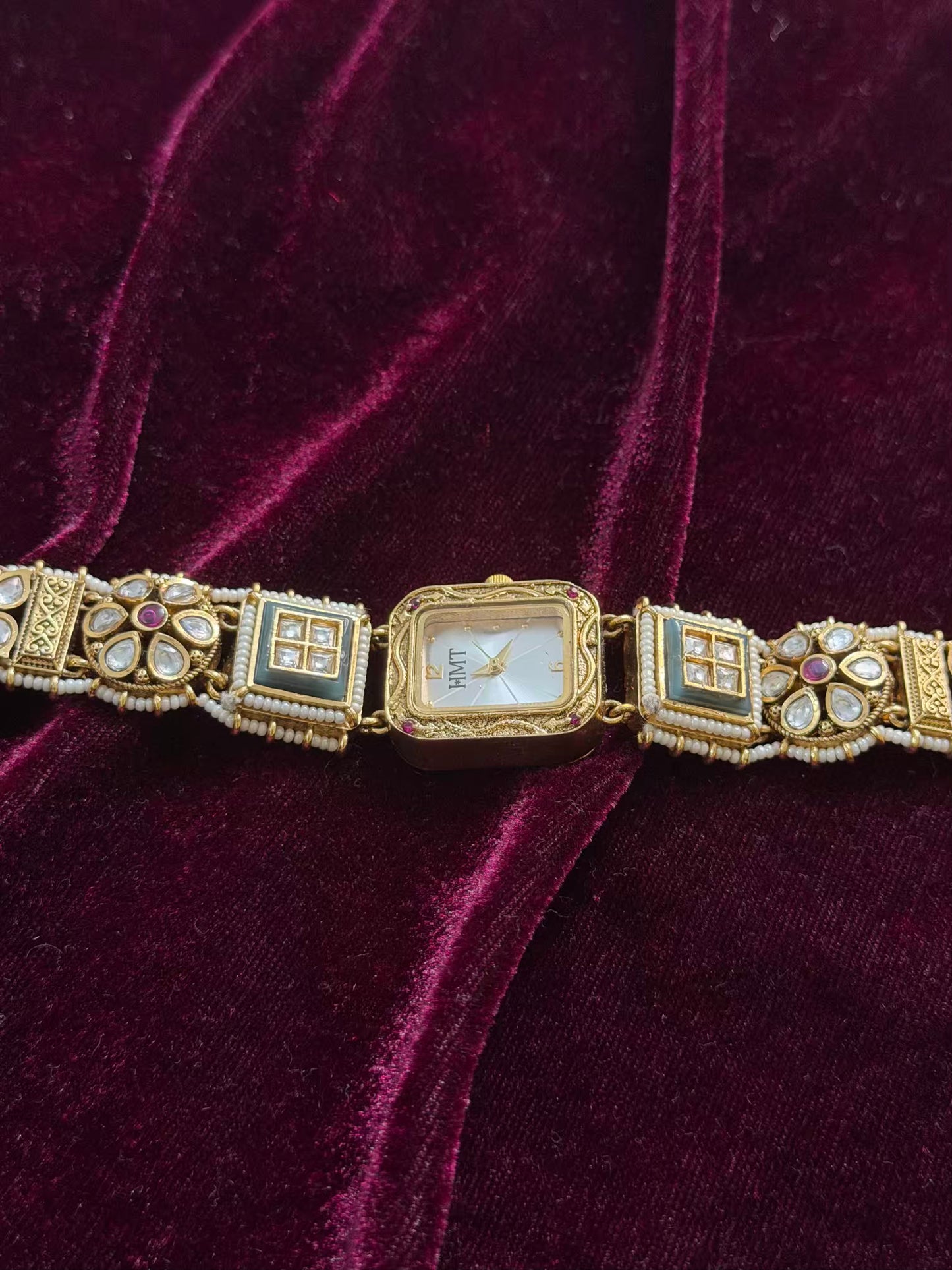 Square Dial Maharani Watch Design Heritage Bracelet