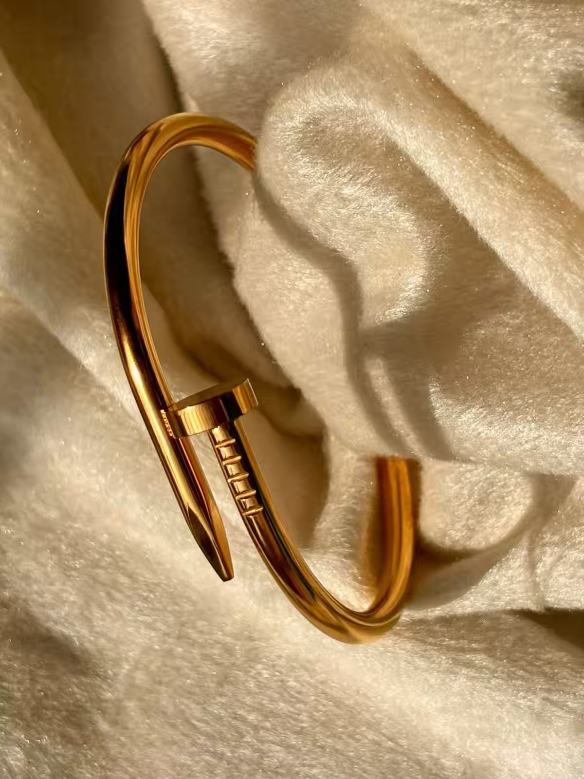 Premium Nail Kada Bracelet Bangle - 22k Gold Plated