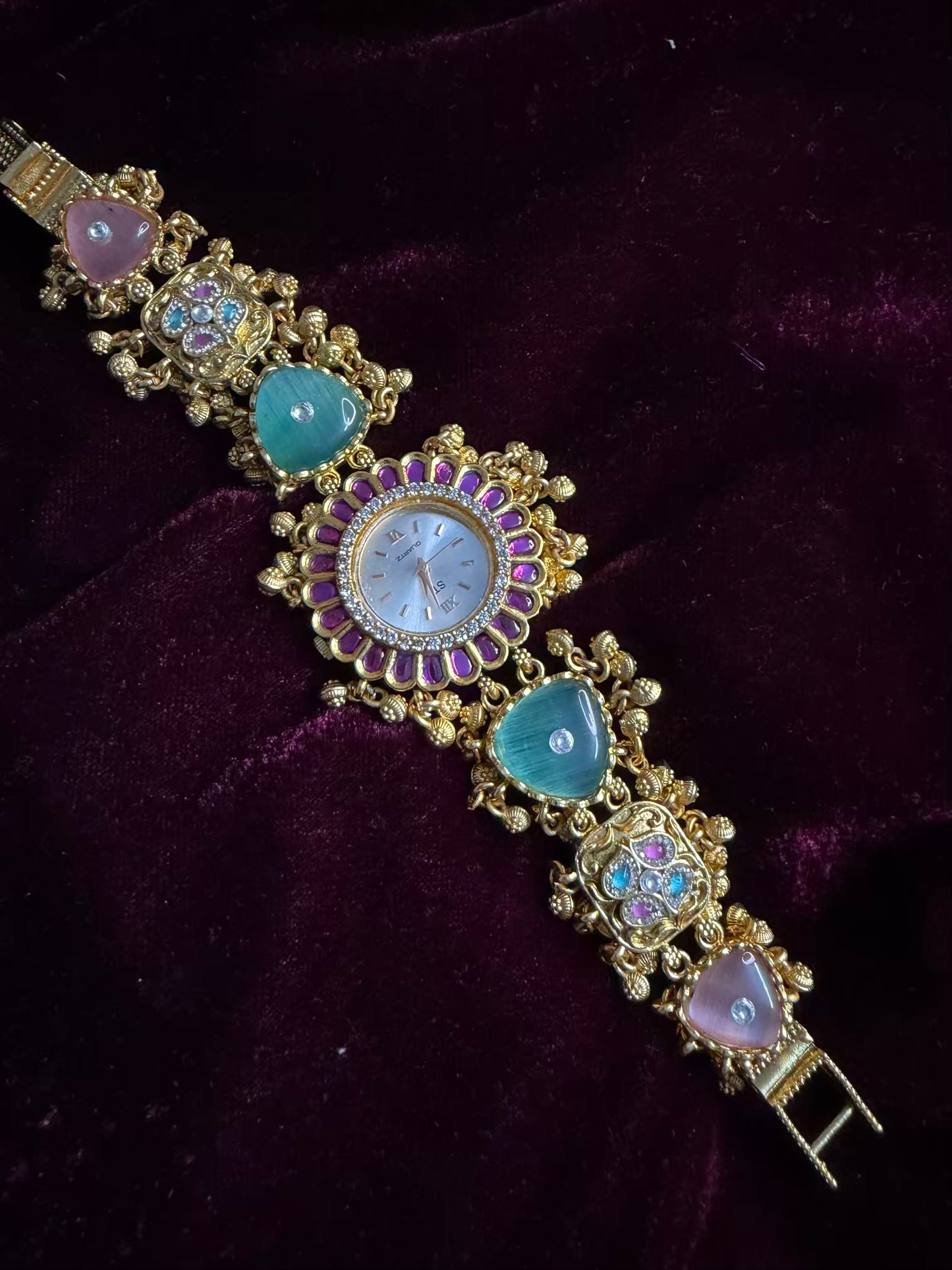 Blush Mint  Dial Maharani Watch Heritage Bracelet ( Fits till 2.6 )