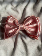 Load image into Gallery viewer, Pink Peach Layered Hair Bow Clip For Women -( Satin Textured )
