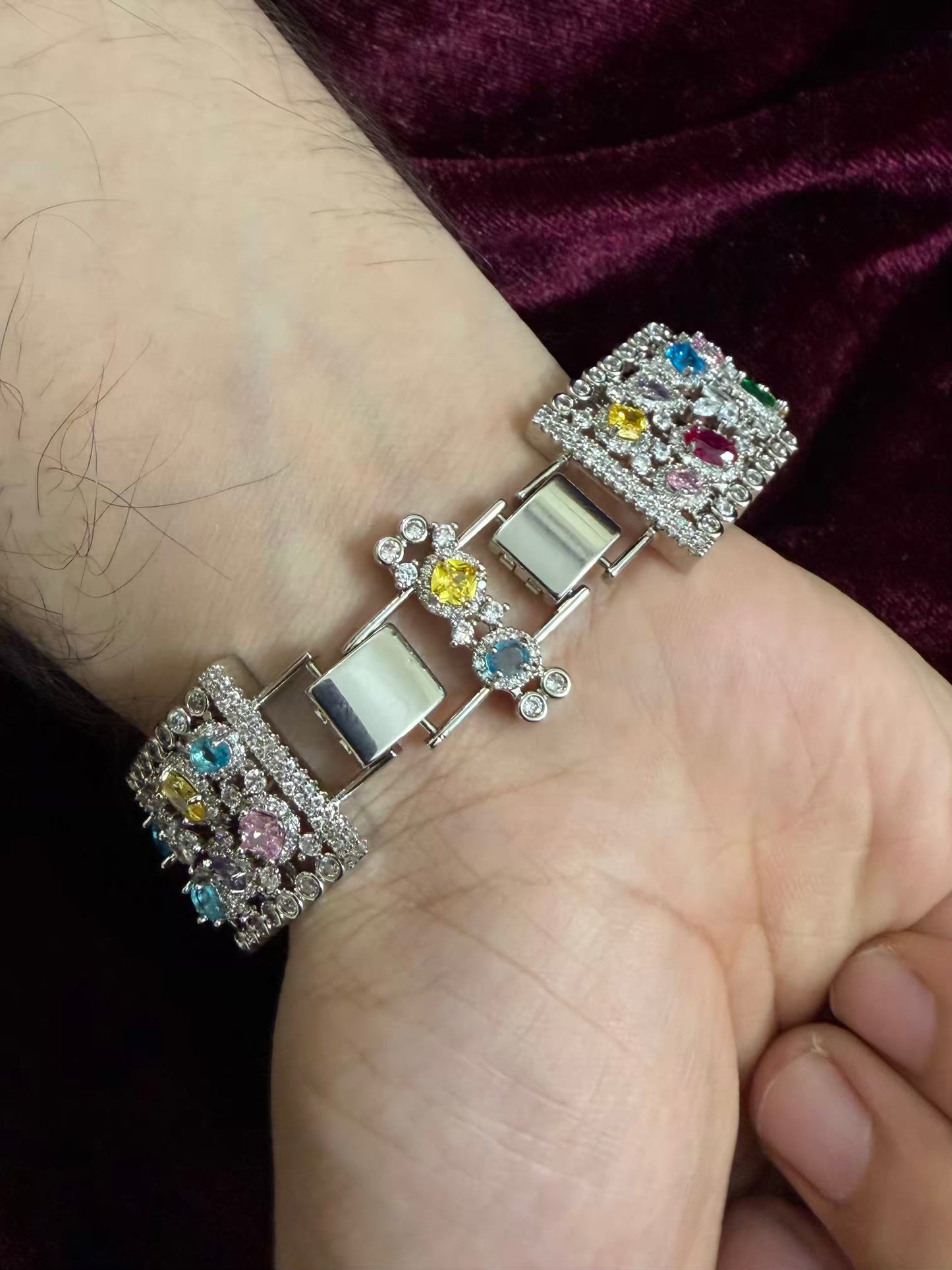 Luxury Men Diamonds Tennis Rakhi Bracelet