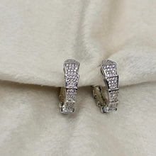 Load image into Gallery viewer, Silver Zircon Hoop Earrings
