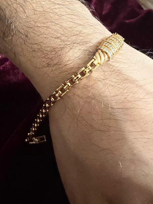 Spiral Diamonds Men's Rakhi Bracelet
