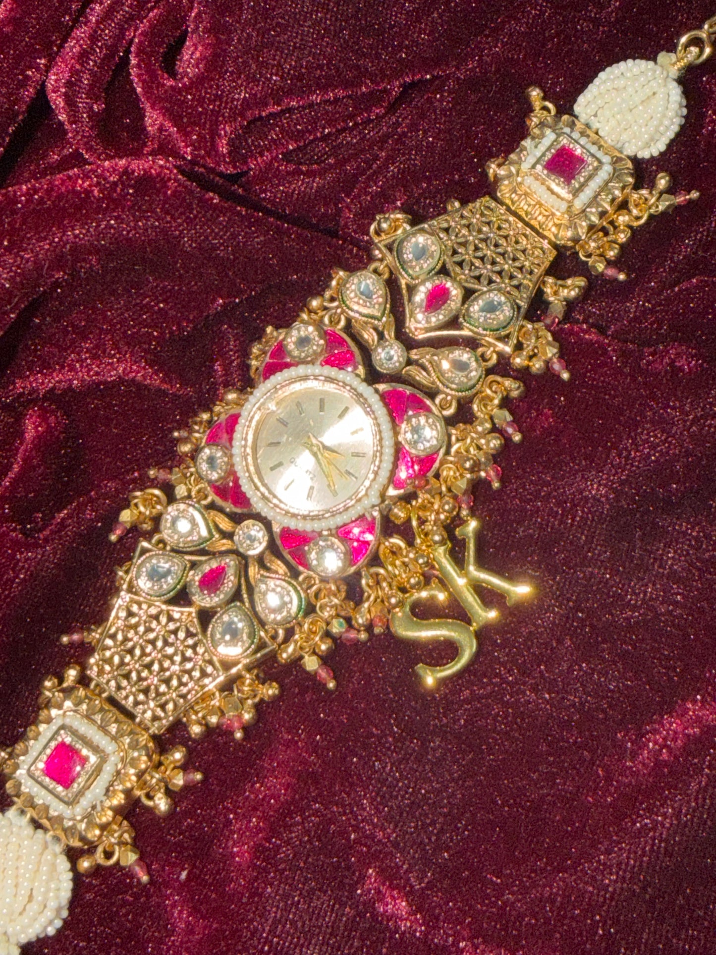 Ruby Floral Pink Maharani Watch Design Heritage Bracelet