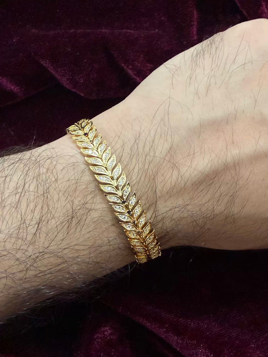 Leaves Diamond Men's Rakhi Bracelet