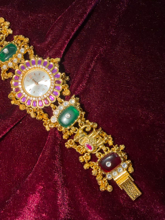 Ghungroo loaded Dial Maharani Watch Heritage Bracelet