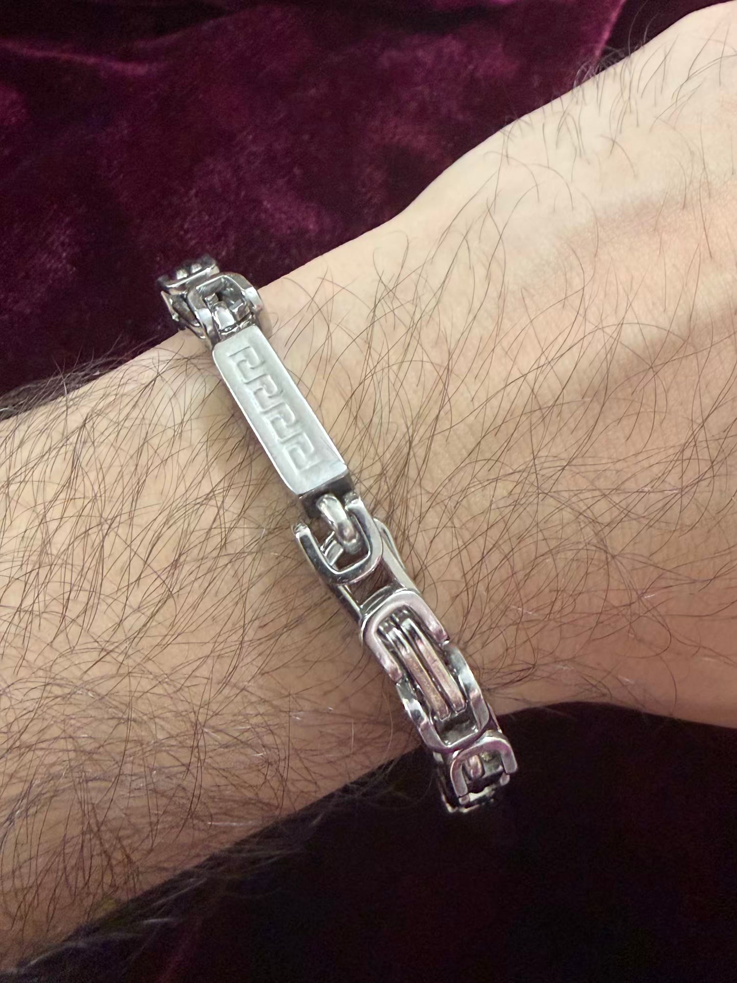 Royal Loaded Maze Silver Rakhi Men Bracelet