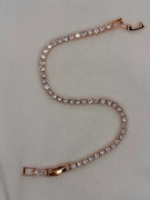 Load image into Gallery viewer, Shining Solitaire Diamonds Tennis Bracelet - Rose Gold Colour ( Unisex )
