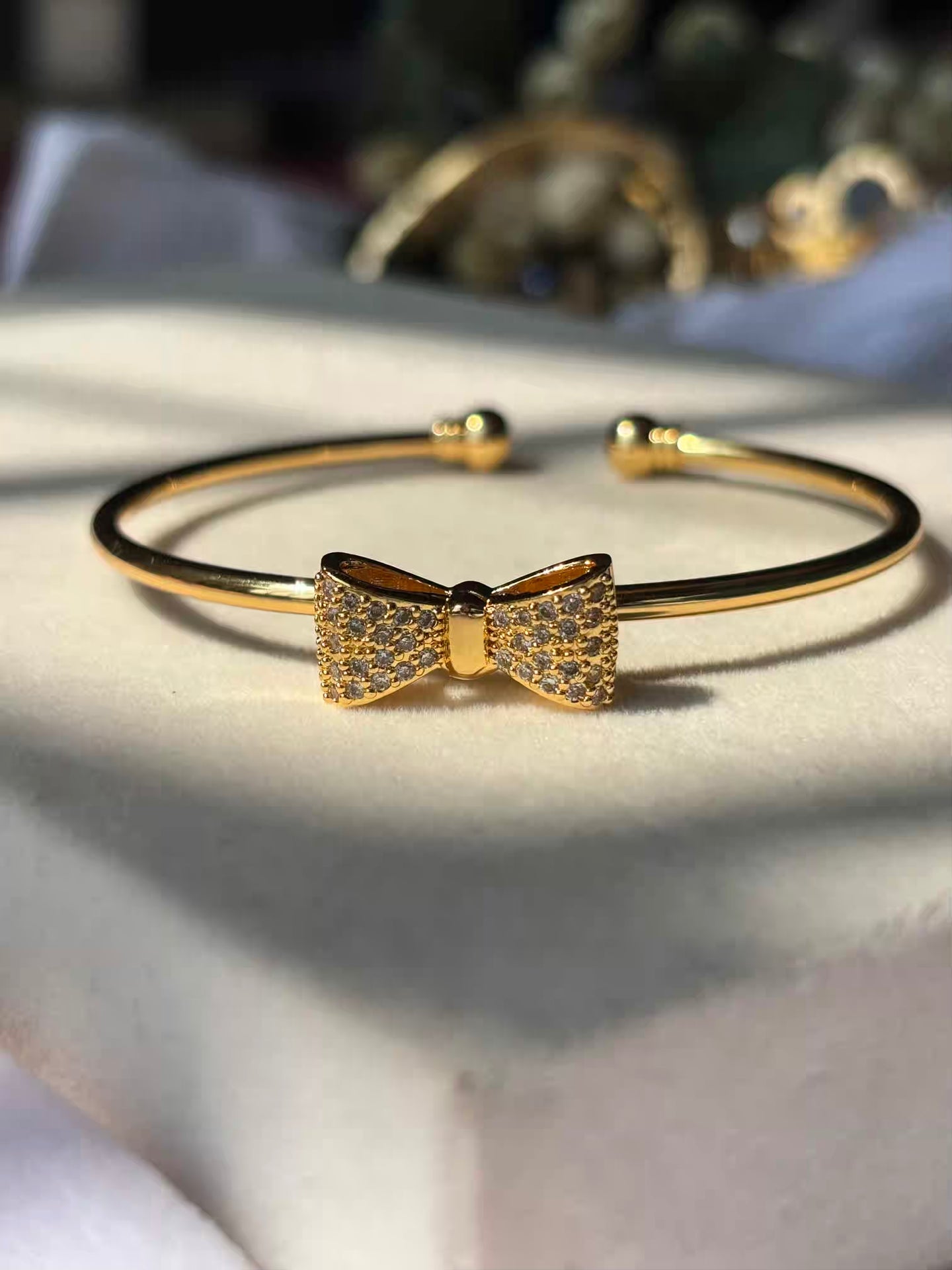 Premium Bow Kada Bracelet Bangle - Gold