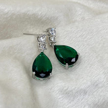 Load image into Gallery viewer, Green Emerald Drop Earrings
