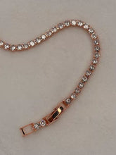 Load image into Gallery viewer, Shining Solitaire Diamonds Tennis Bracelet - Rose Gold Colour ( Unisex )
