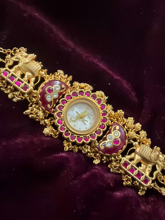 Green Half Moon Maharani Watch Design Bracelet