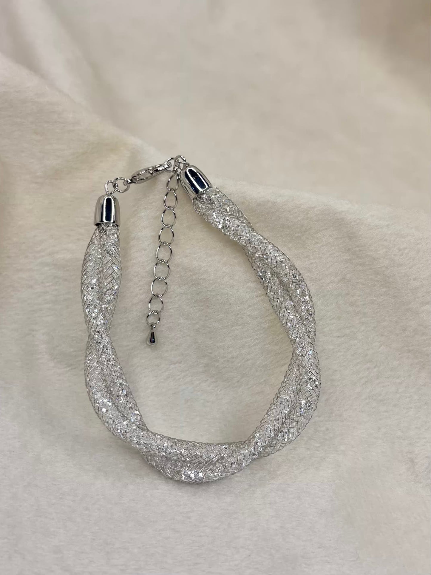 (Copy) Loaded Diamonds Wired Net Bracelet Twisted - Gold Plated