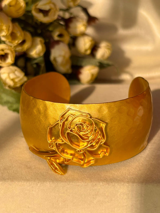 Rhea Rosy Kada Bracelet Bangle - 22k Matte Gold Plated