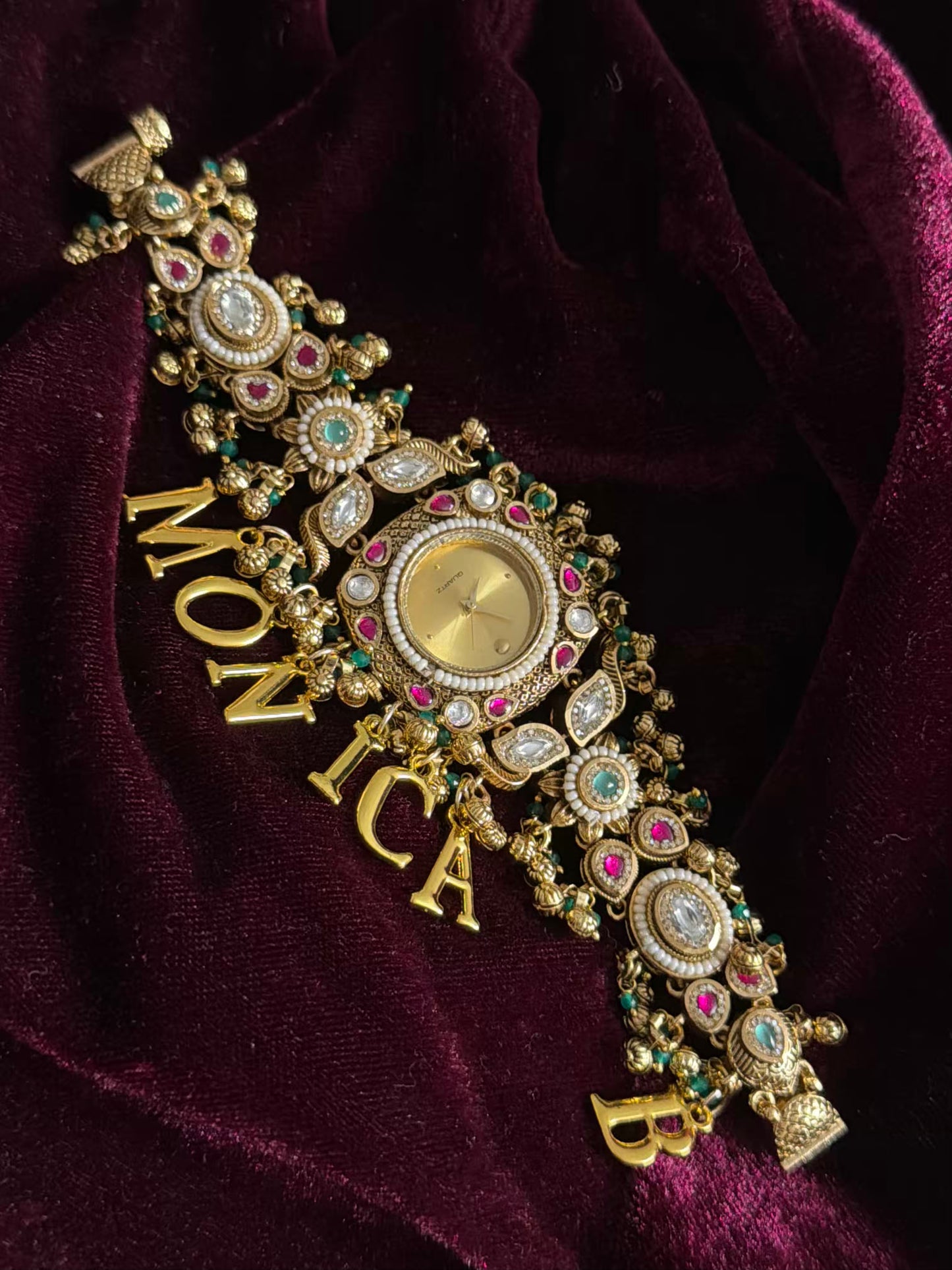 Royal Maharani Watch Design Bracelet fits 2.8 Adjustable with hooks ( Customise Your Name )
