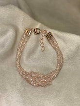 Load image into Gallery viewer, Loaded Diamonds Wired Net Bracelet Knots - Rose Gold Plated
