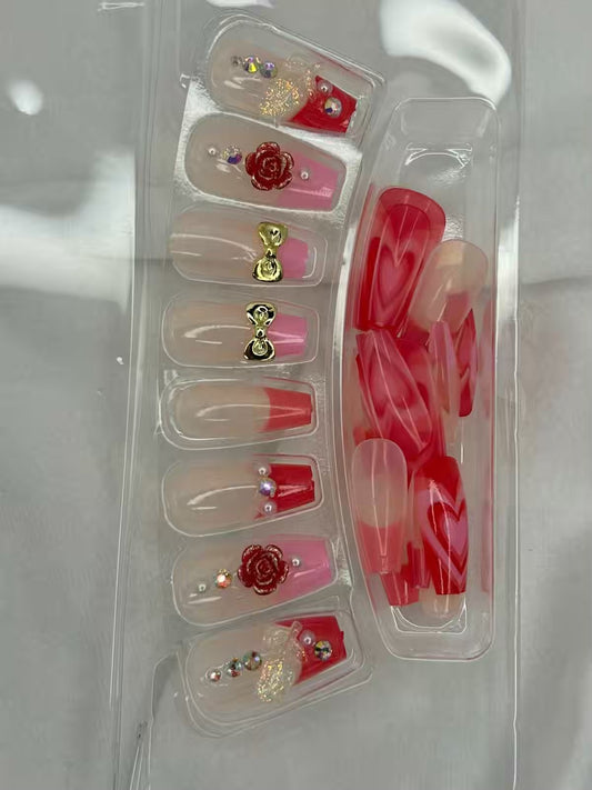 Fancy Party Bridal Press On Nails ( Set of 24 )