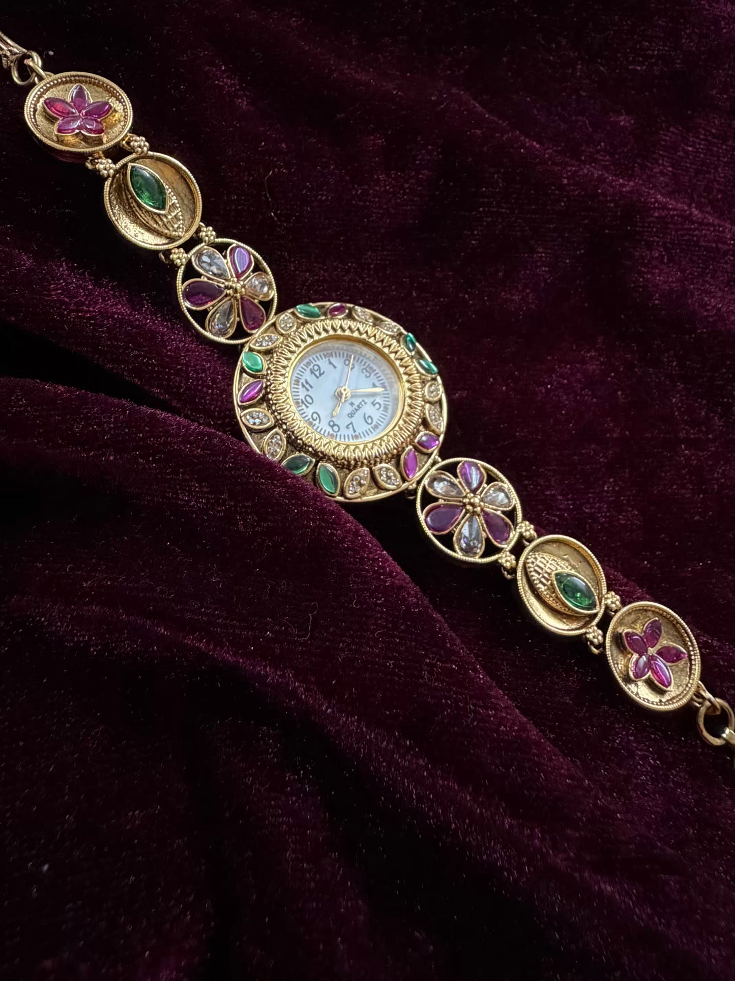 Designer Maharani Kundan Watch Design Heritage Bracelet