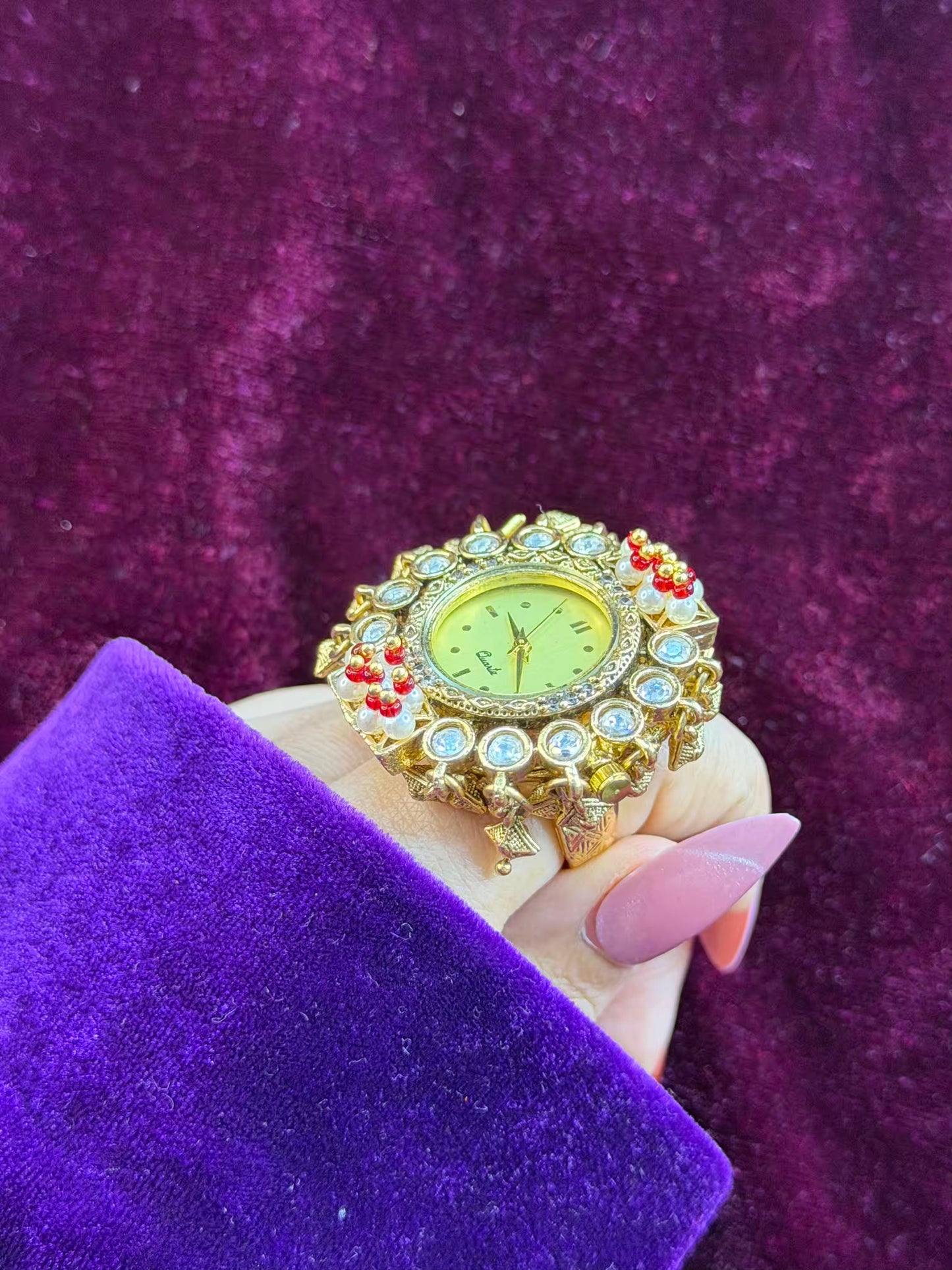 Ghungroo loaded Dial Maharani Watch Heritage Ring ( Adjustable)