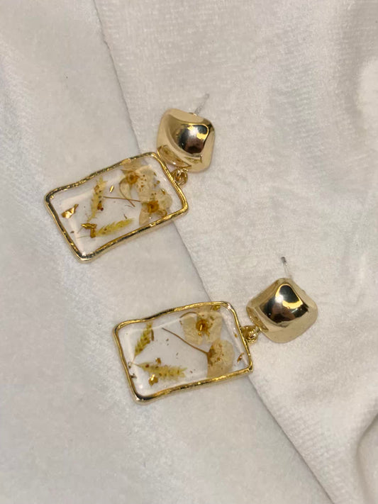 Baby white Petals Earrings - Gold Plated