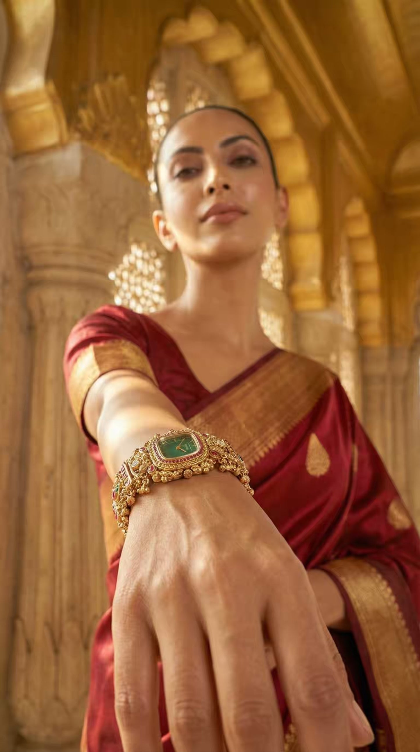 Emerald Green Dial Maharani Watch Heritage Bracelet