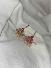 Load image into Gallery viewer, Pink Dangle Earrings Studs - Gold Plated
