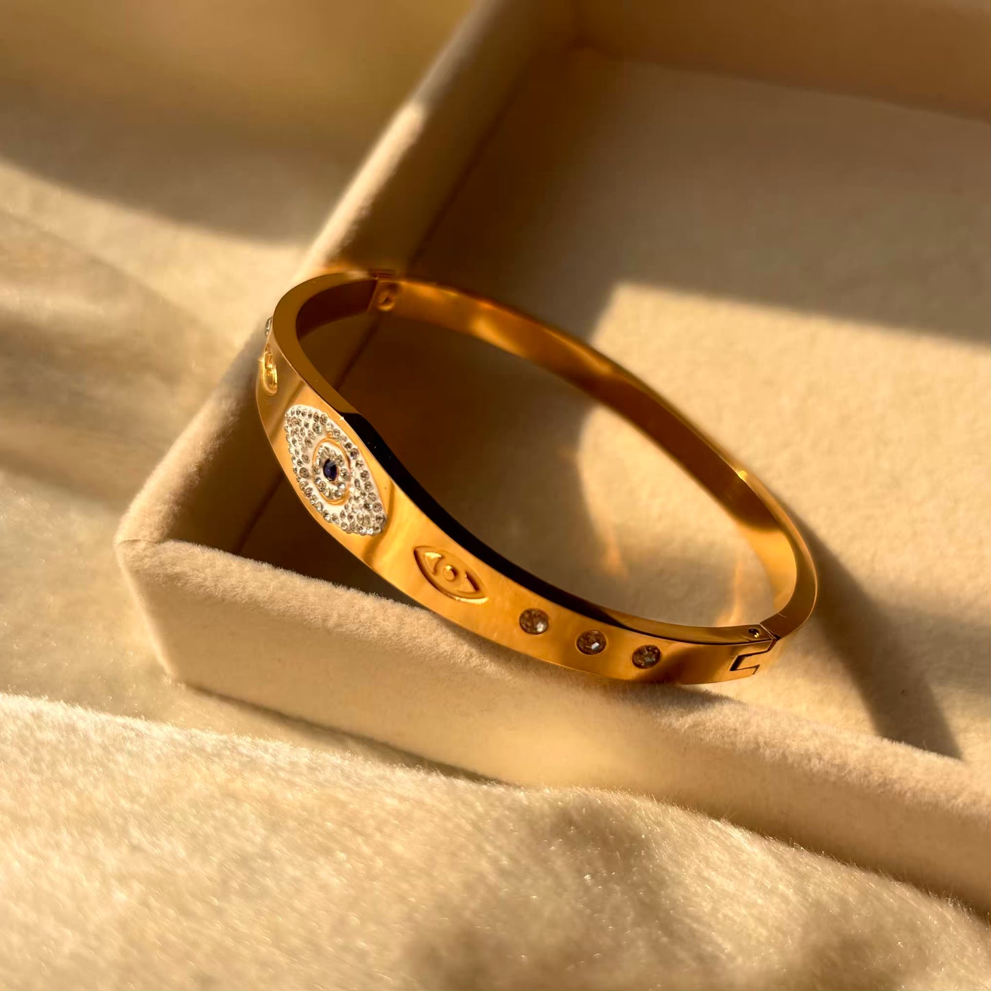 Evil Eye Gold Bangle